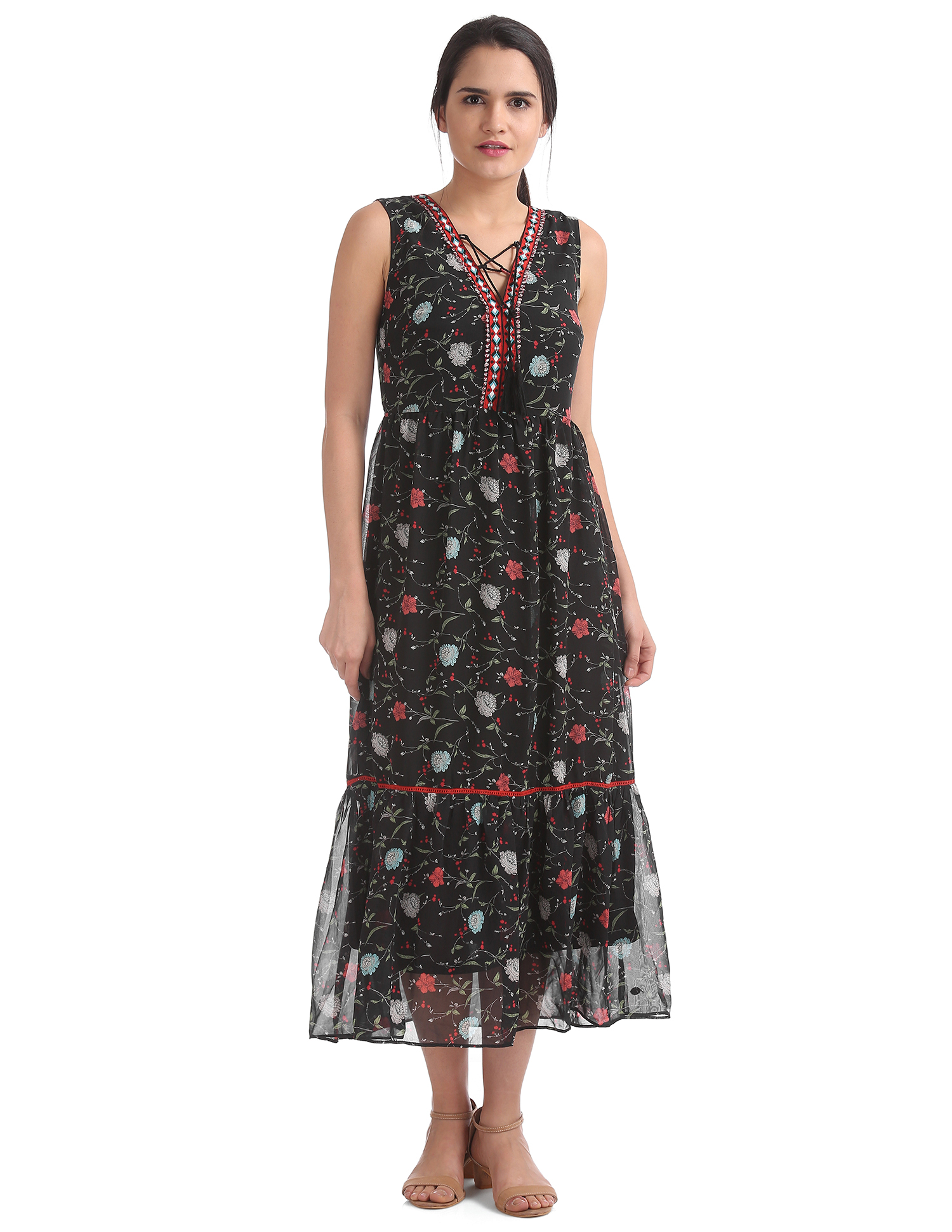 U.S. Polo Assn. Women Casual Wear Floral Print Dress